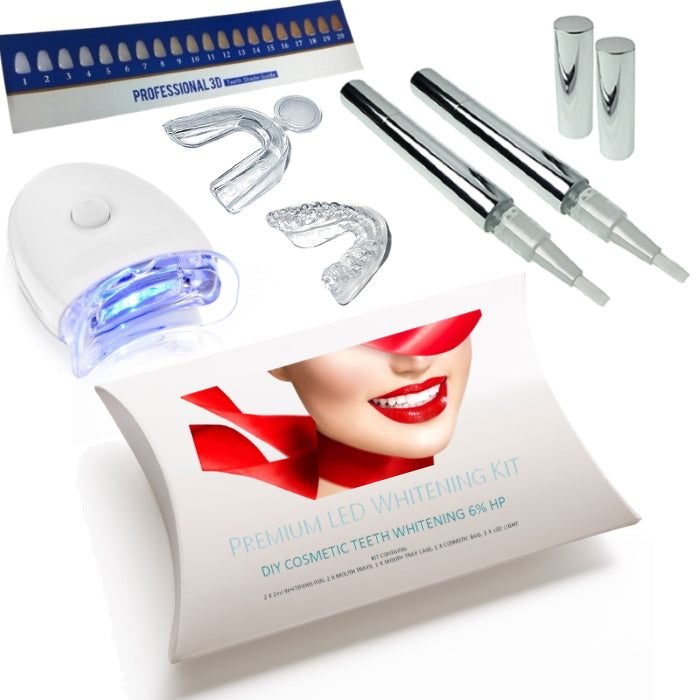 Teeth whitening kits with 2 pens and LED trays